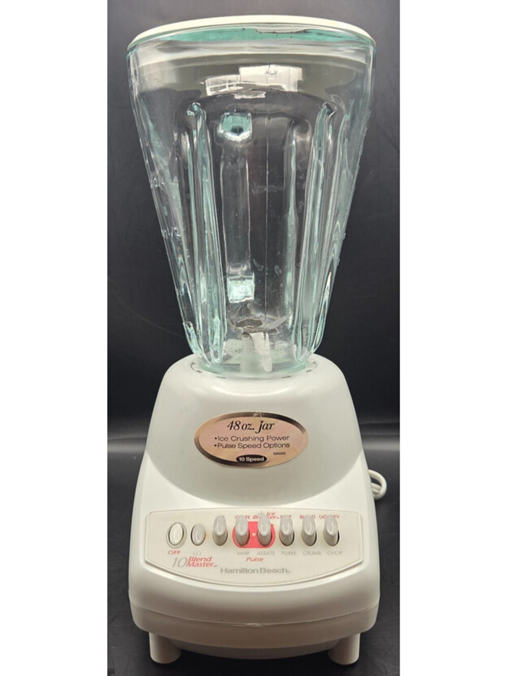 Hamilton Beach Blend Master Blender 48oz Glass Jar 10 Speed White Tested Clean